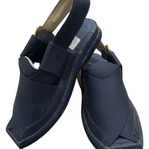 Classic Black Leather Peshawari Chappal