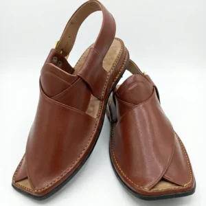 Classic Brown Leather Peshawari Chappal