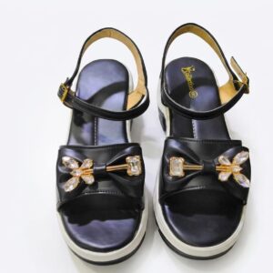 Noir Crystal Comfort Sandals